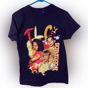 TLC No Scrubs Black Graphic Tee Size Small Short Sleeve